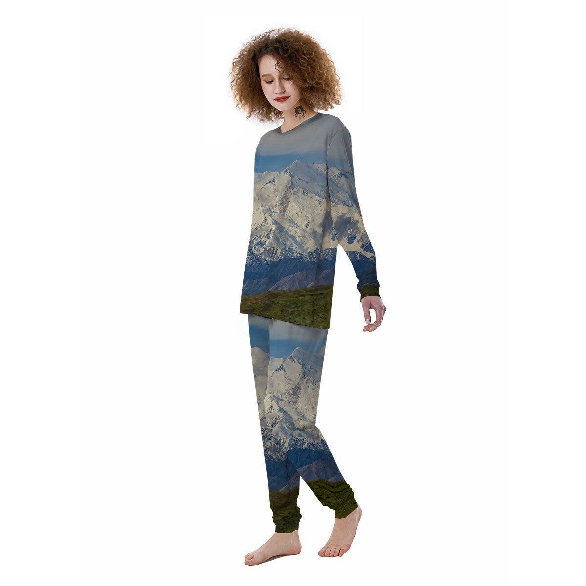 Denali Mountain Print Women's Pajamas-grizzshop