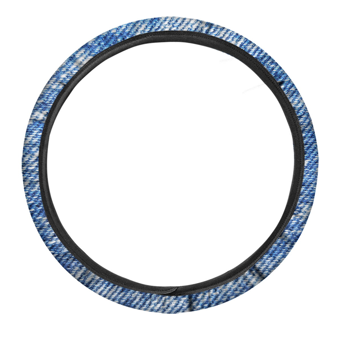 Denim Jeans Acid Wash Print Pattern Car Steering Wheel Cover-grizzshop