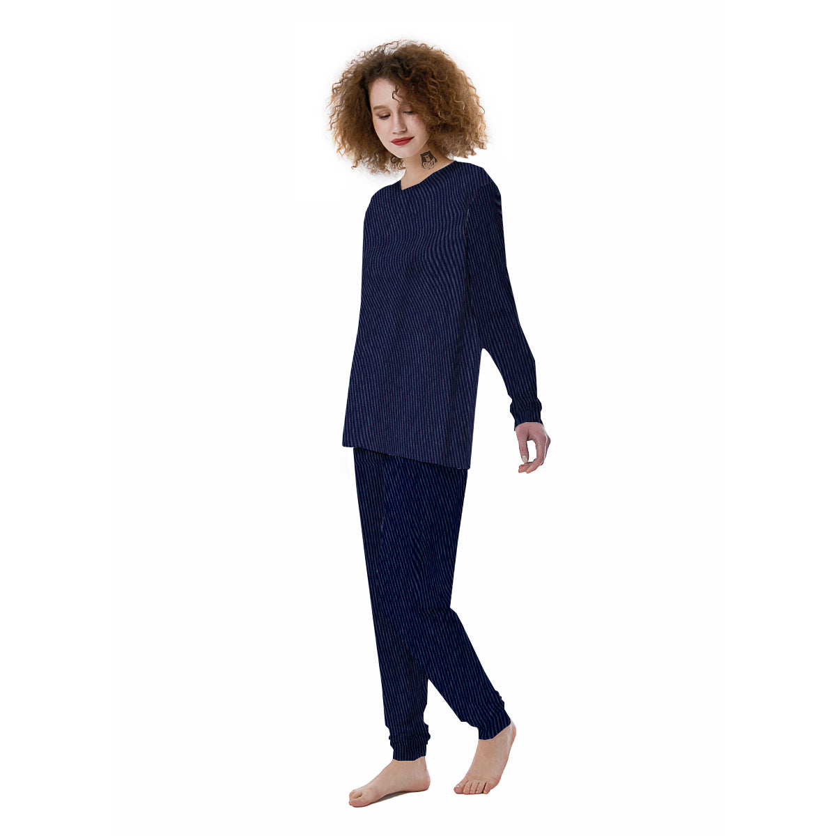 Denim Jeans Dark Blue Print Women's Pajamas-grizzshop