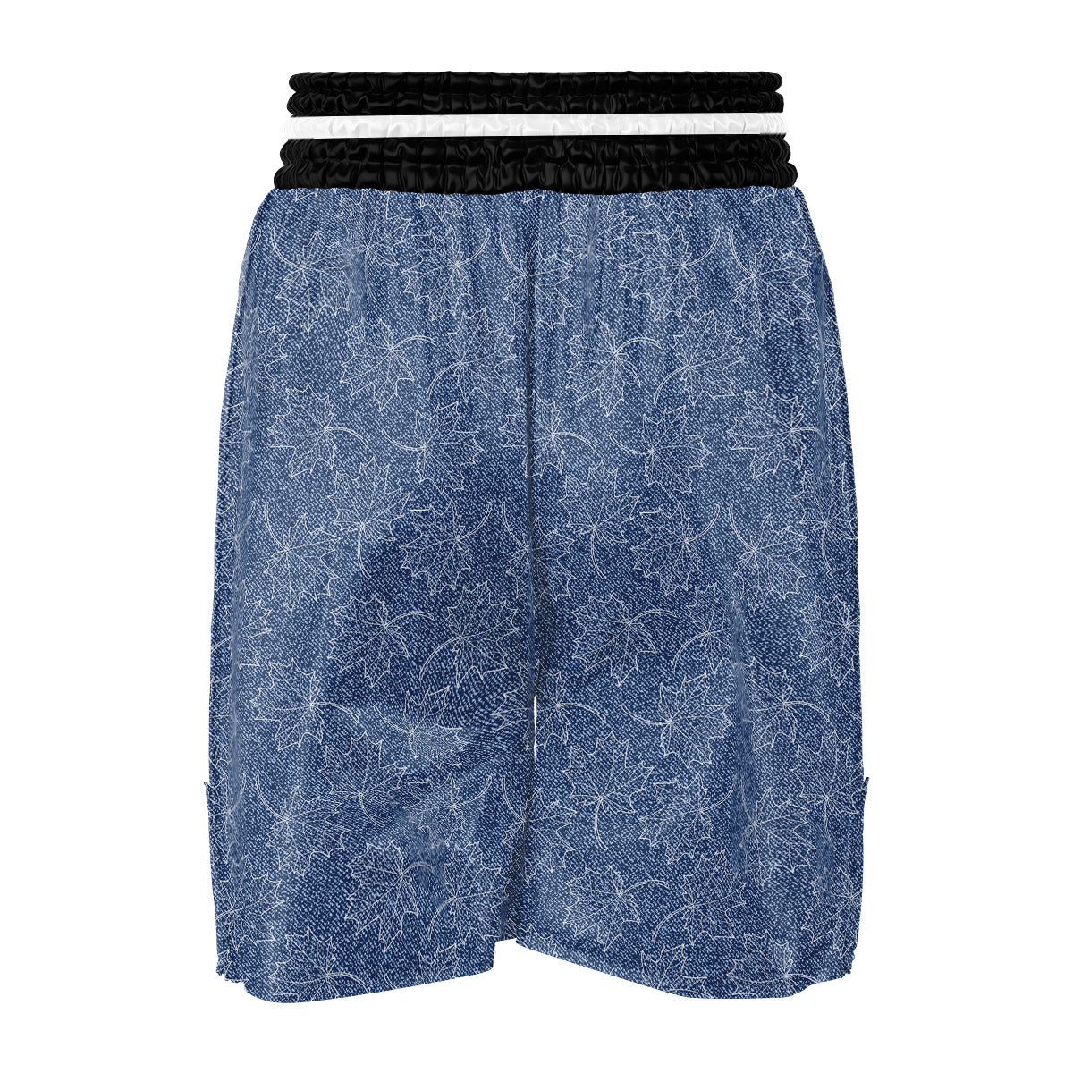 Denim Jeans Maple Leaf Print Pattern Boxing Shorts-grizzshop