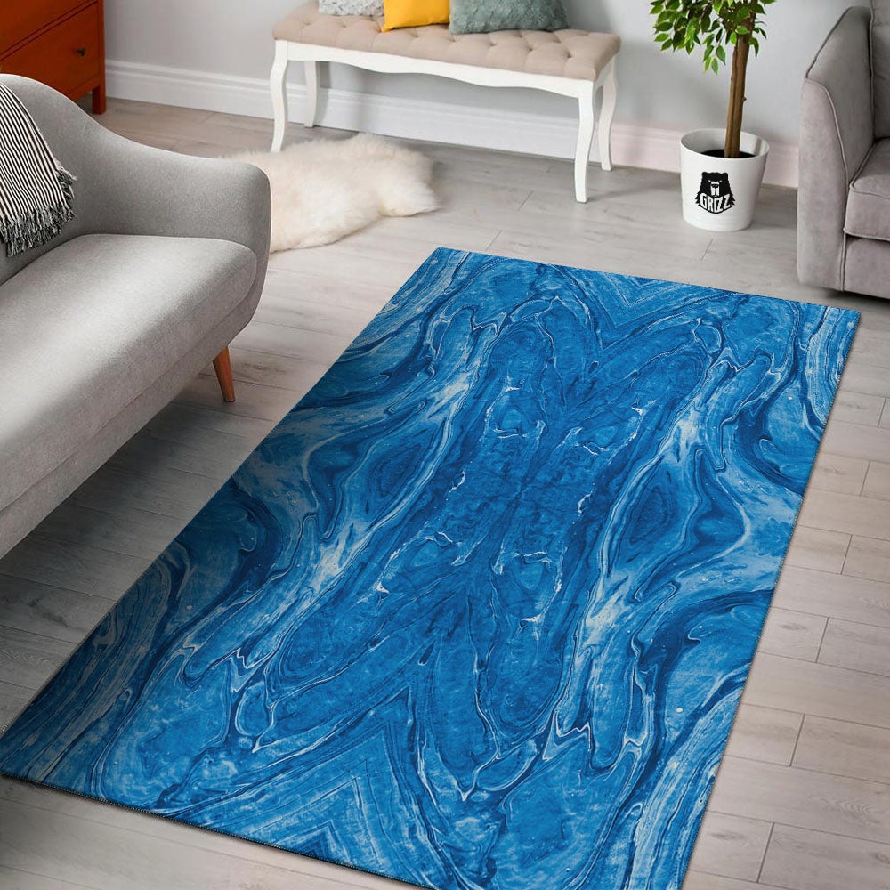 Denim Jeans Marble Print Pattern Floor Mat-grizzshop