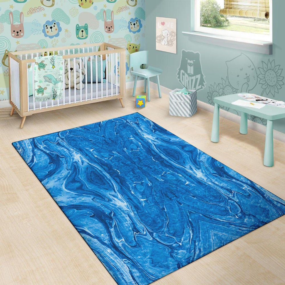 Denim Jeans Marble Print Pattern Floor Mat-grizzshop