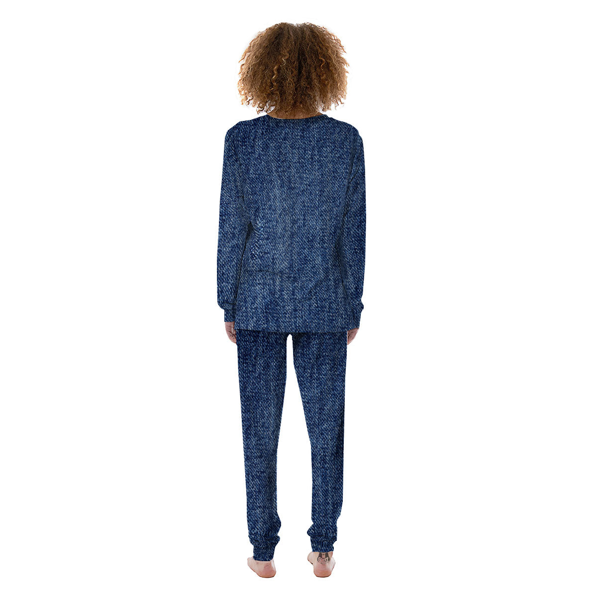 Denim Jeans Navy Blue Print Women's Pajamas-grizzshop