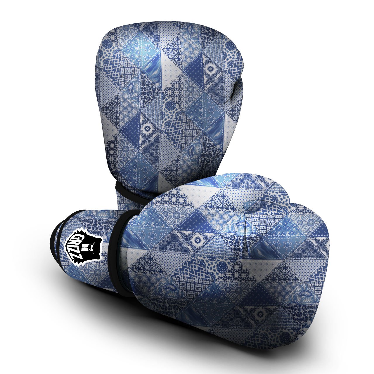 Denim Jeans Patchwork Print Pattern Boxing Gloves-grizzshop