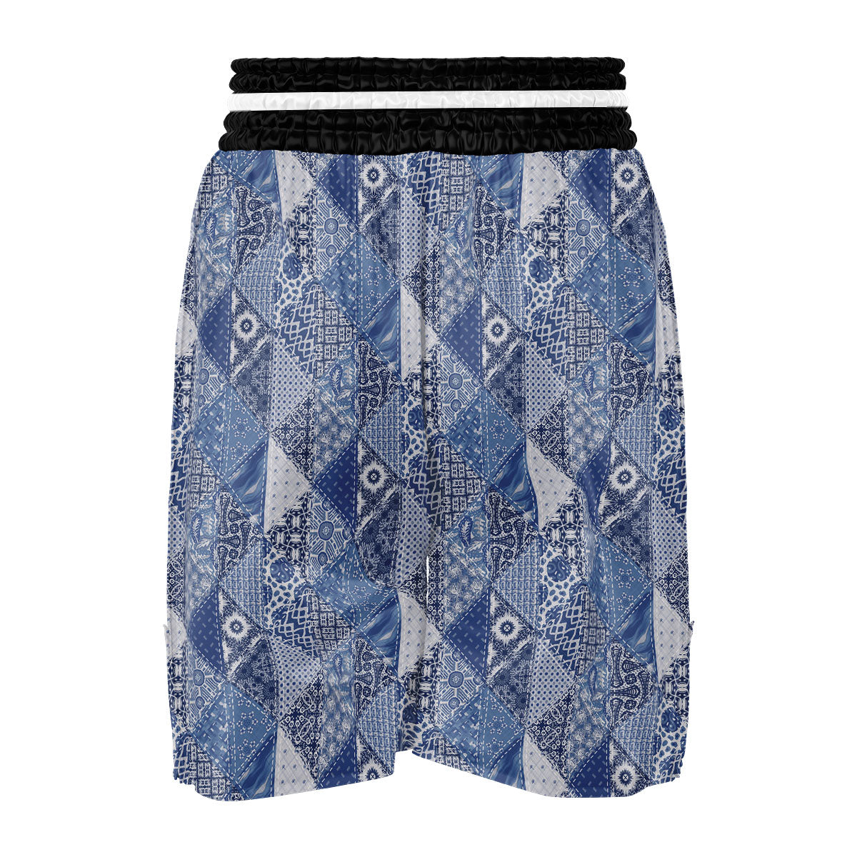 Denim Jeans Patchwork Print Pattern Boxing Shorts-grizzshop