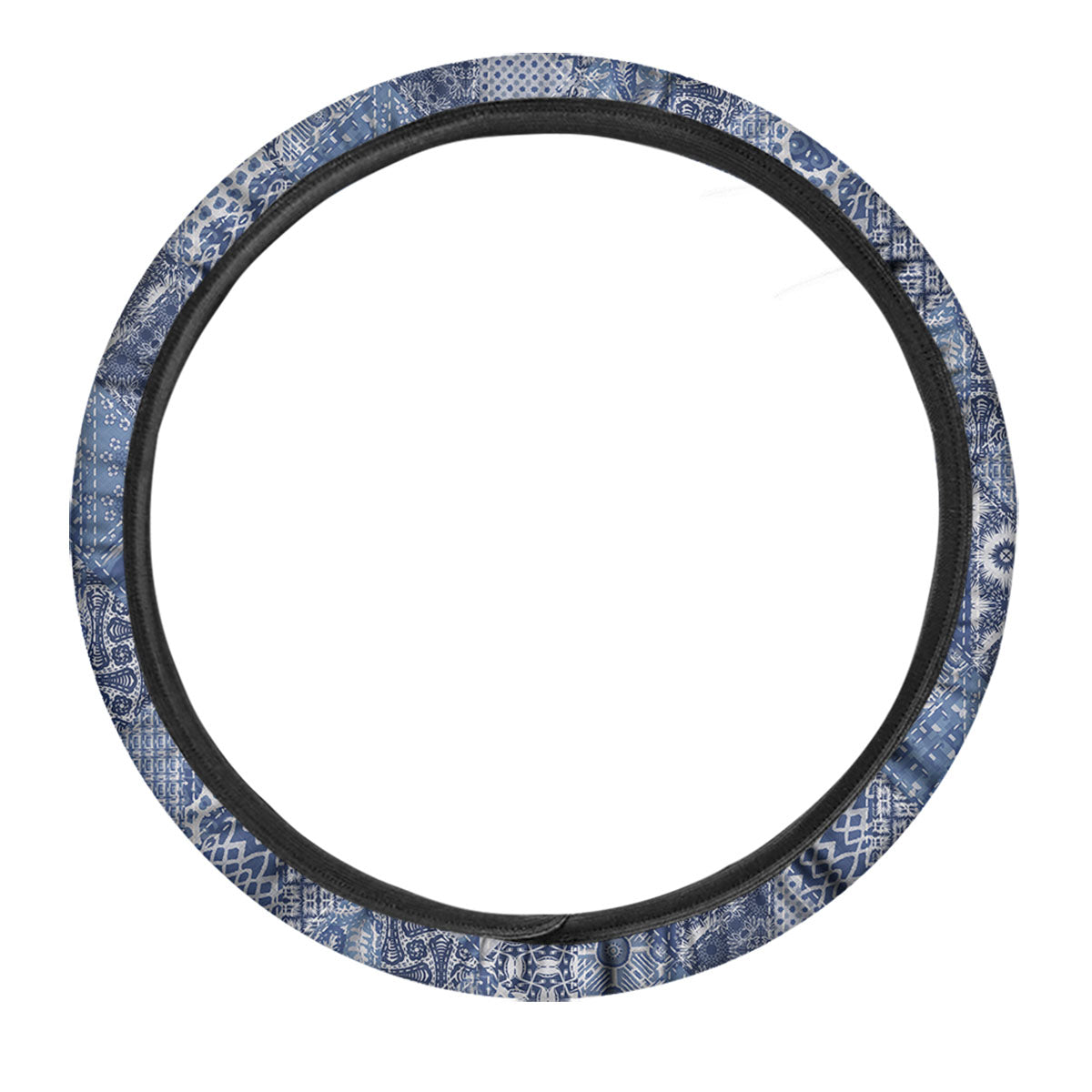 Denim Jeans Patchwork Print Pattern Car Steering Wheel Cover-grizzshop