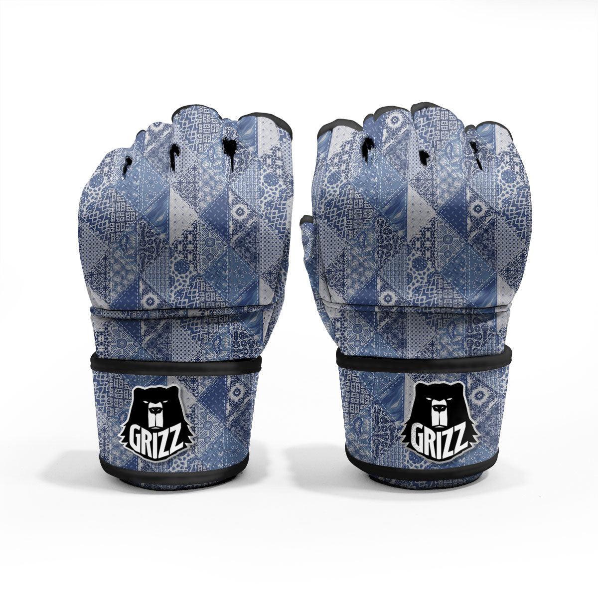 Denim Jeans Patchwork Print Pattern MMA Gloves-grizzshop