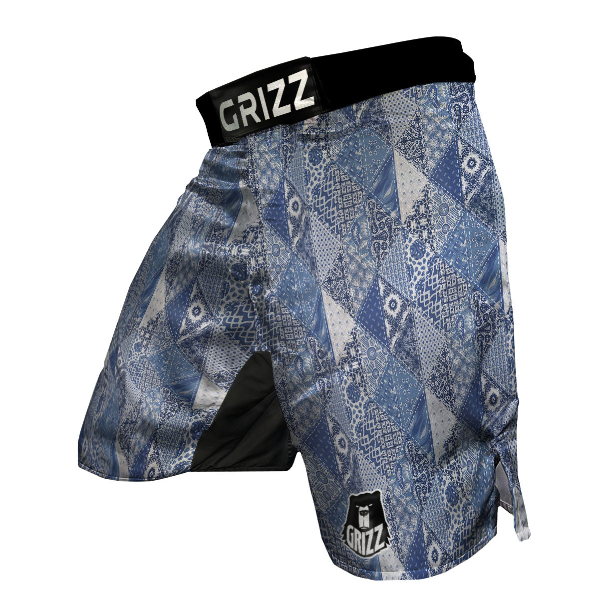 Denim Jeans Patchwork Print Pattern MMA Shorts-grizzshop