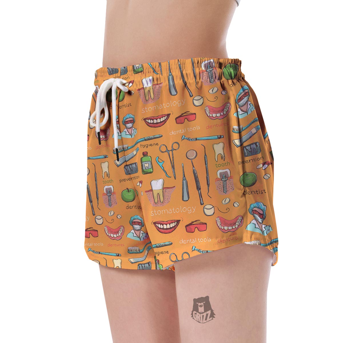 Dental Dentist Dentistry Tooth Pattern Print Women's Shorts-grizzshop