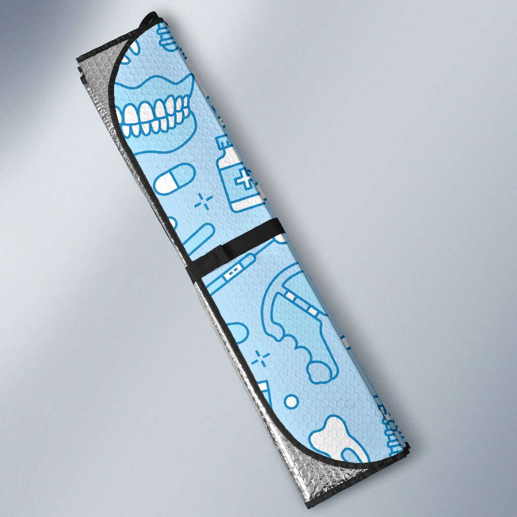 Dental Dentistry Dentist Tooth Pattern Print Car Sun Shade-grizzshop