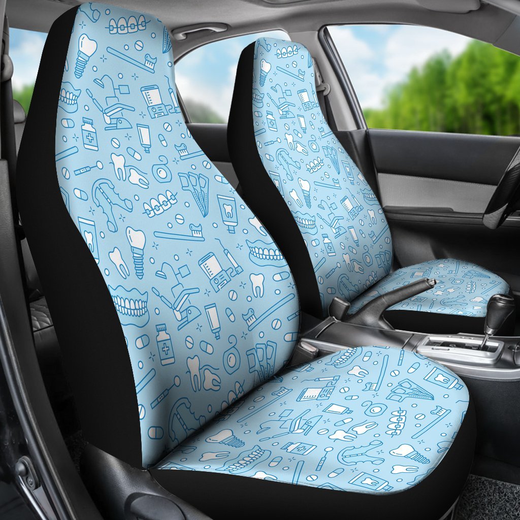 Dental Dentistry Dentist Tooth Pattern Print Universal Fit Car Seat Cover-grizzshop