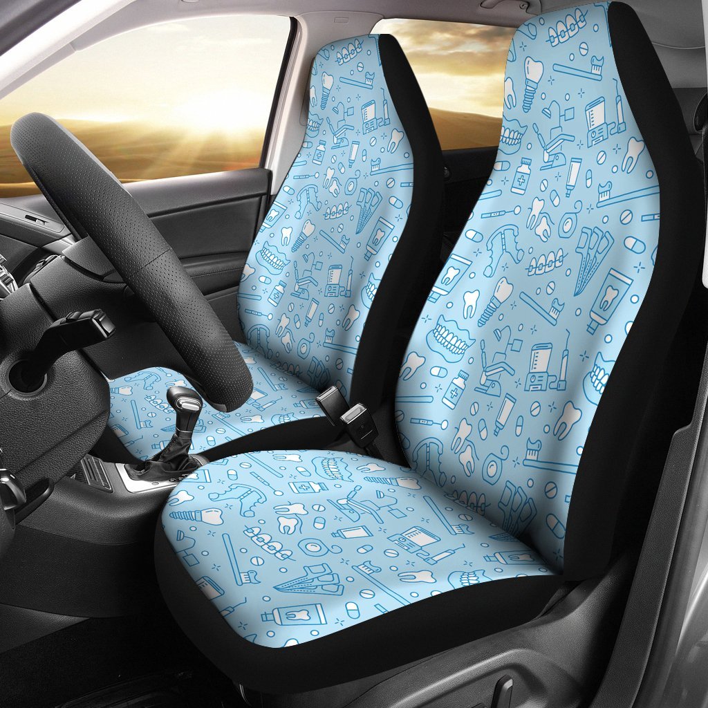 Dental Dentistry Dentist Tooth Pattern Print Universal Fit Car Seat Cover-grizzshop