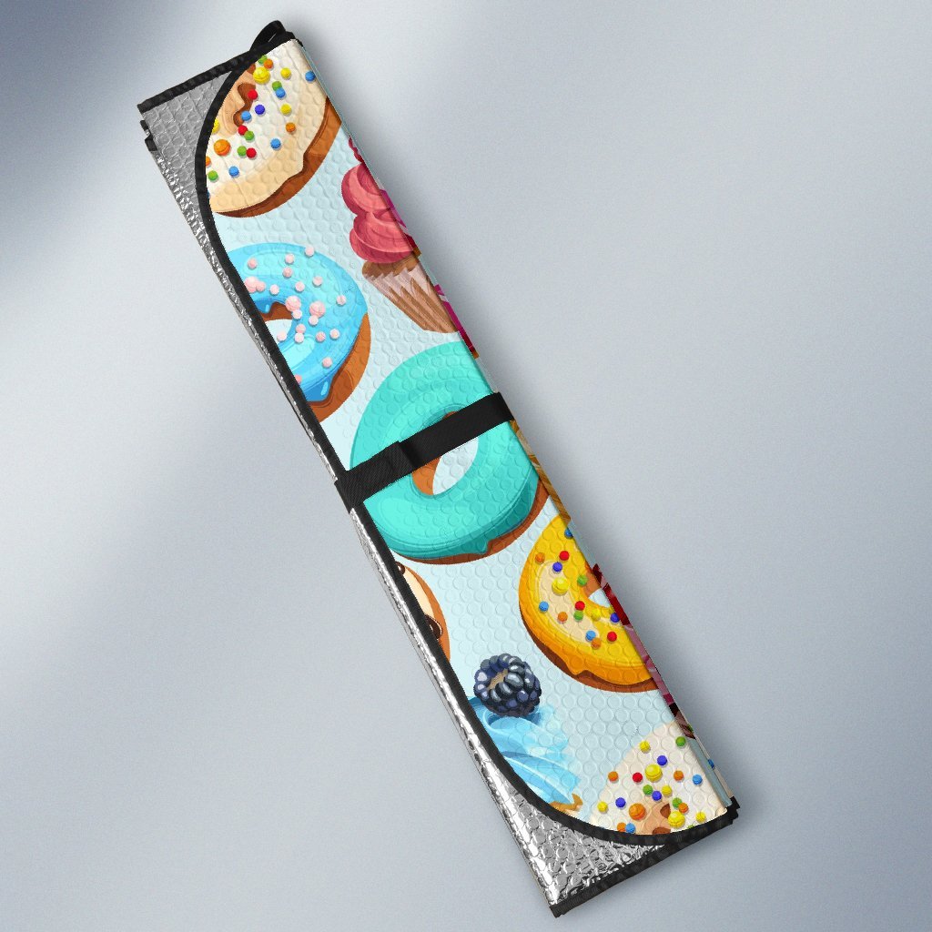 Dessert Cupcake Pattern Print Car Sun Shade-grizzshop