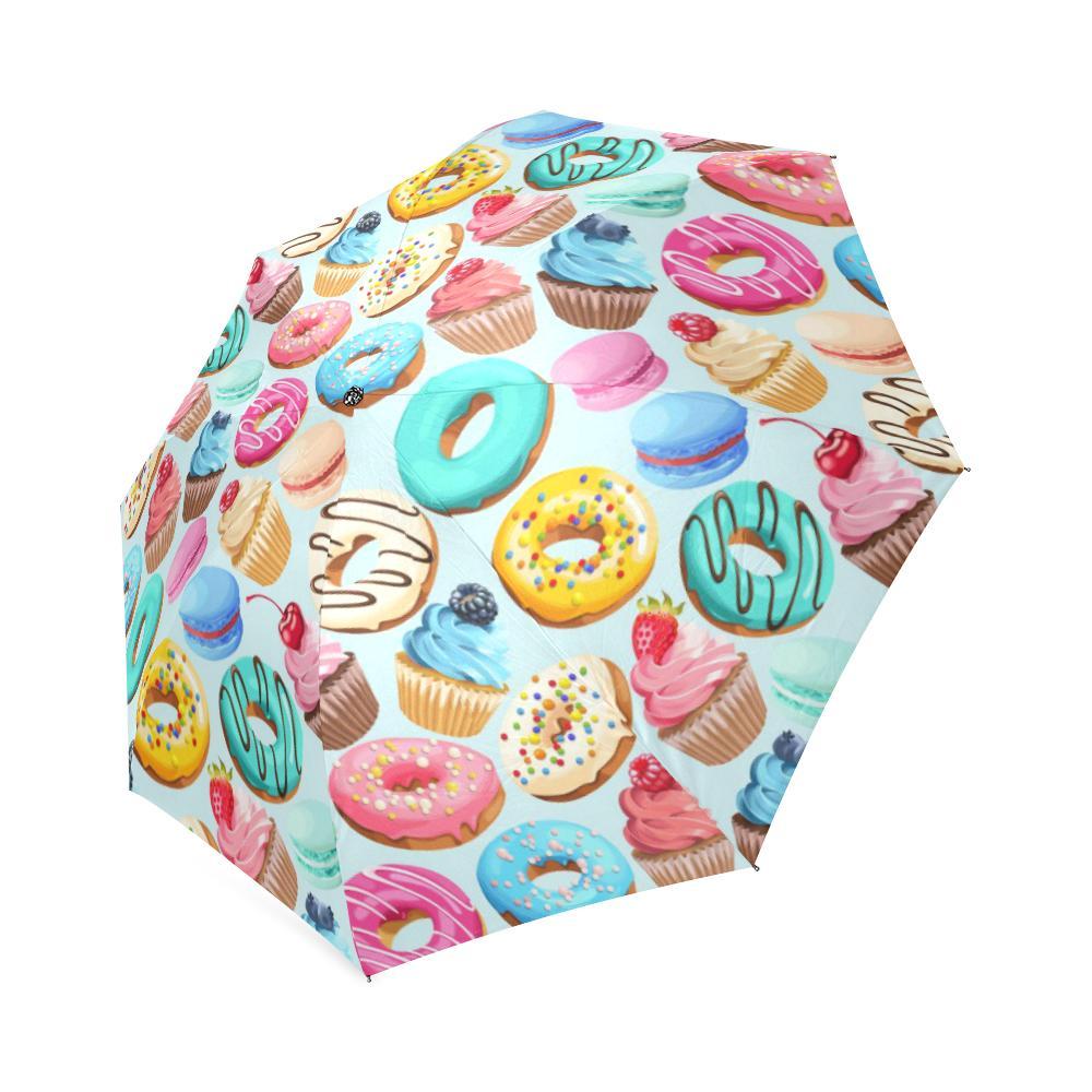 Dessert Cupcake Pattern Print Foldable Umbrella-grizzshop