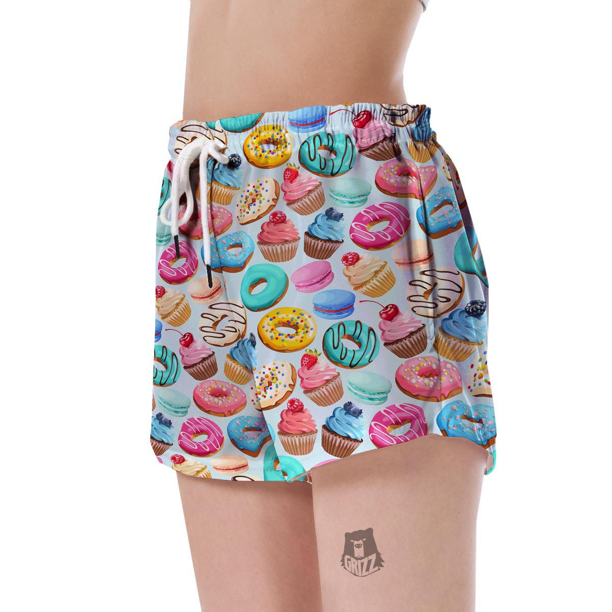 Dessert Cupcake Pattern Print Women's Shorts-grizzshop
