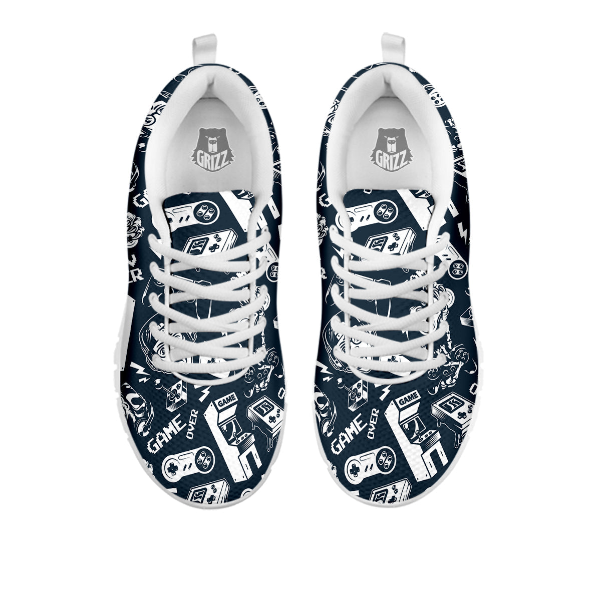 Devices Video Game Print Pattern White Sneaker-grizzshop