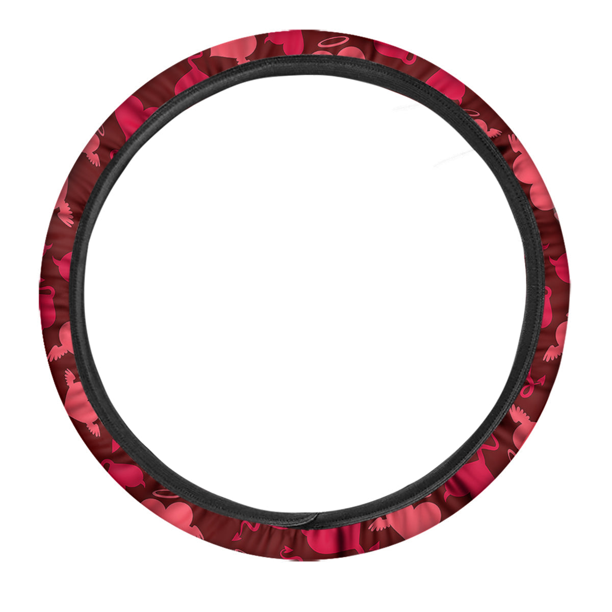 Devil And Angel Hearts Print Pattern Car Steering Wheel Cover-grizzshop