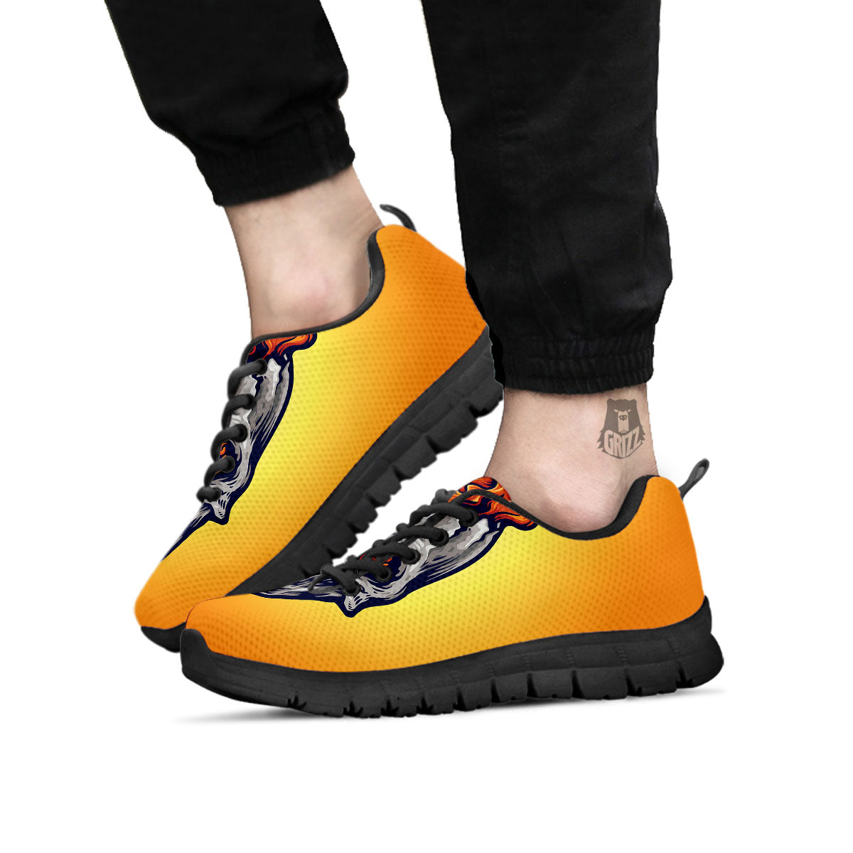 Devil Fire Punk Print Black Sneaker-grizzshop