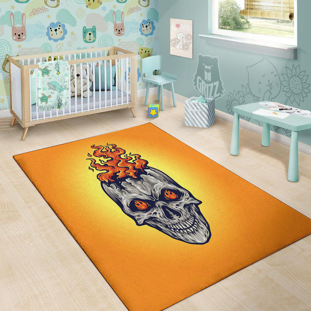 Devil Fire Punk Print Floor Mat-grizzshop