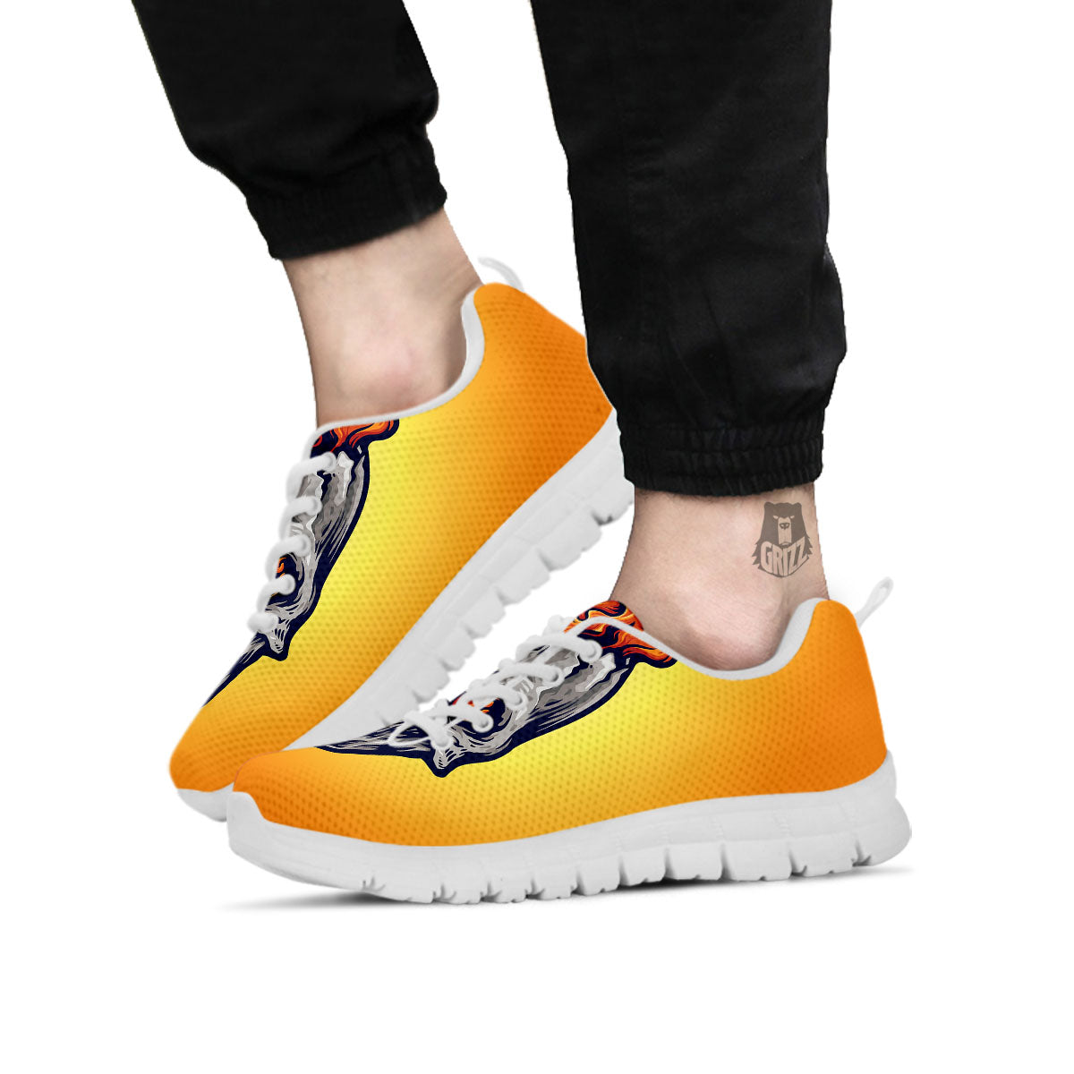Devil Fire Punk Print White Sneaker-grizzshop