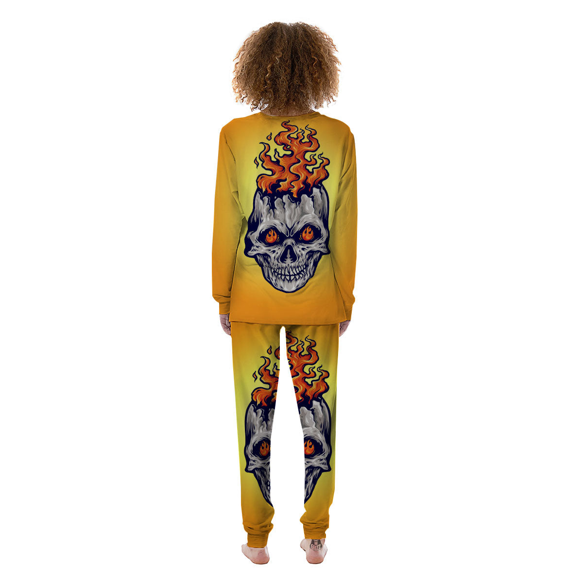 Devil Fire Punk Print Women's Pajamas-grizzshop