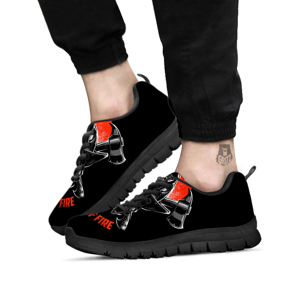 Devil Firefighter Print Black Sneaker-grizzshop
