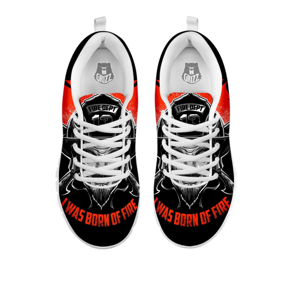 Devil Firefighter Print White Sneaker-grizzshop