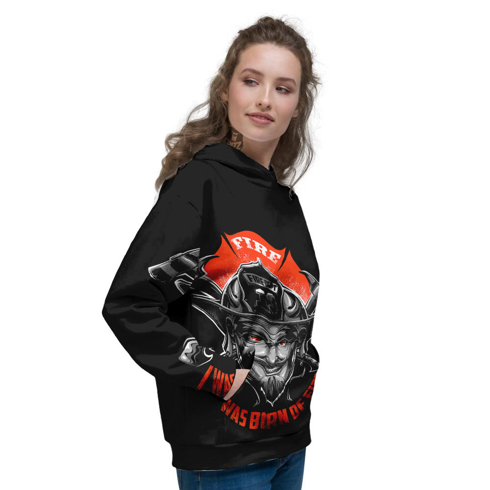 Devil Firefighter Print Women's Hoodie-grizzshop