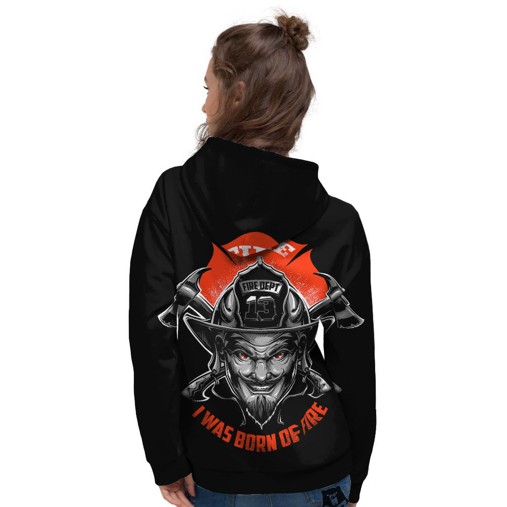 Devil Firefighter Print Women's Hoodie-grizzshop