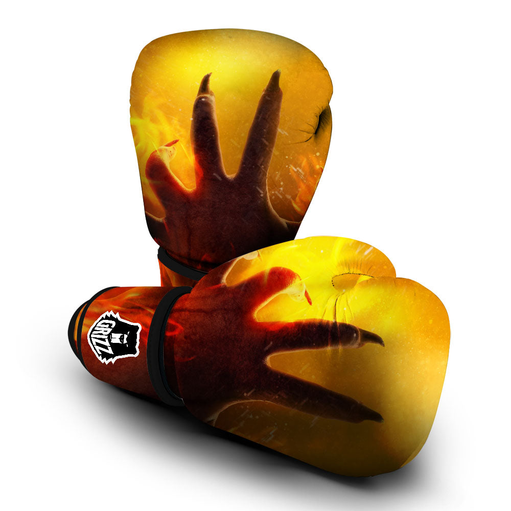 Devil Hand Print Boxing Gloves-grizzshop