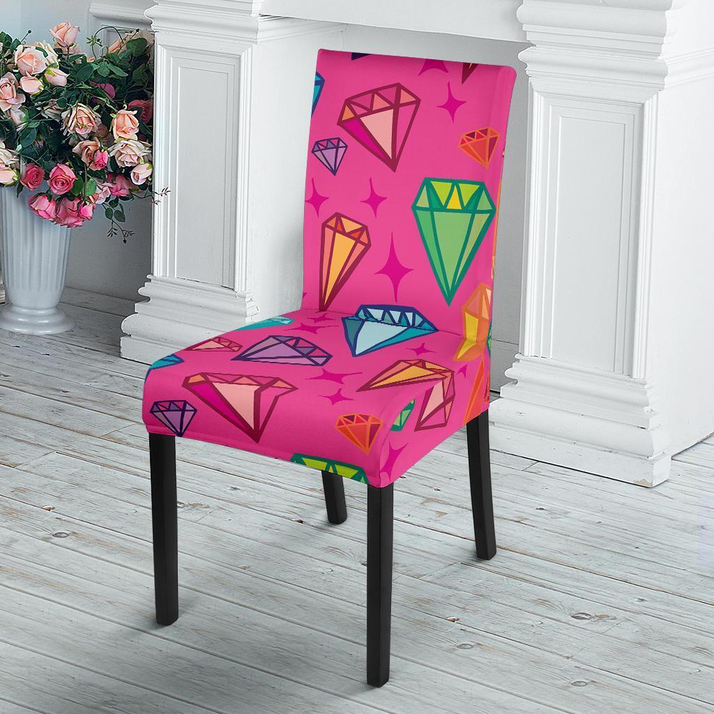 Diamond Colorful Pattern Print Chair Cover-grizzshop
