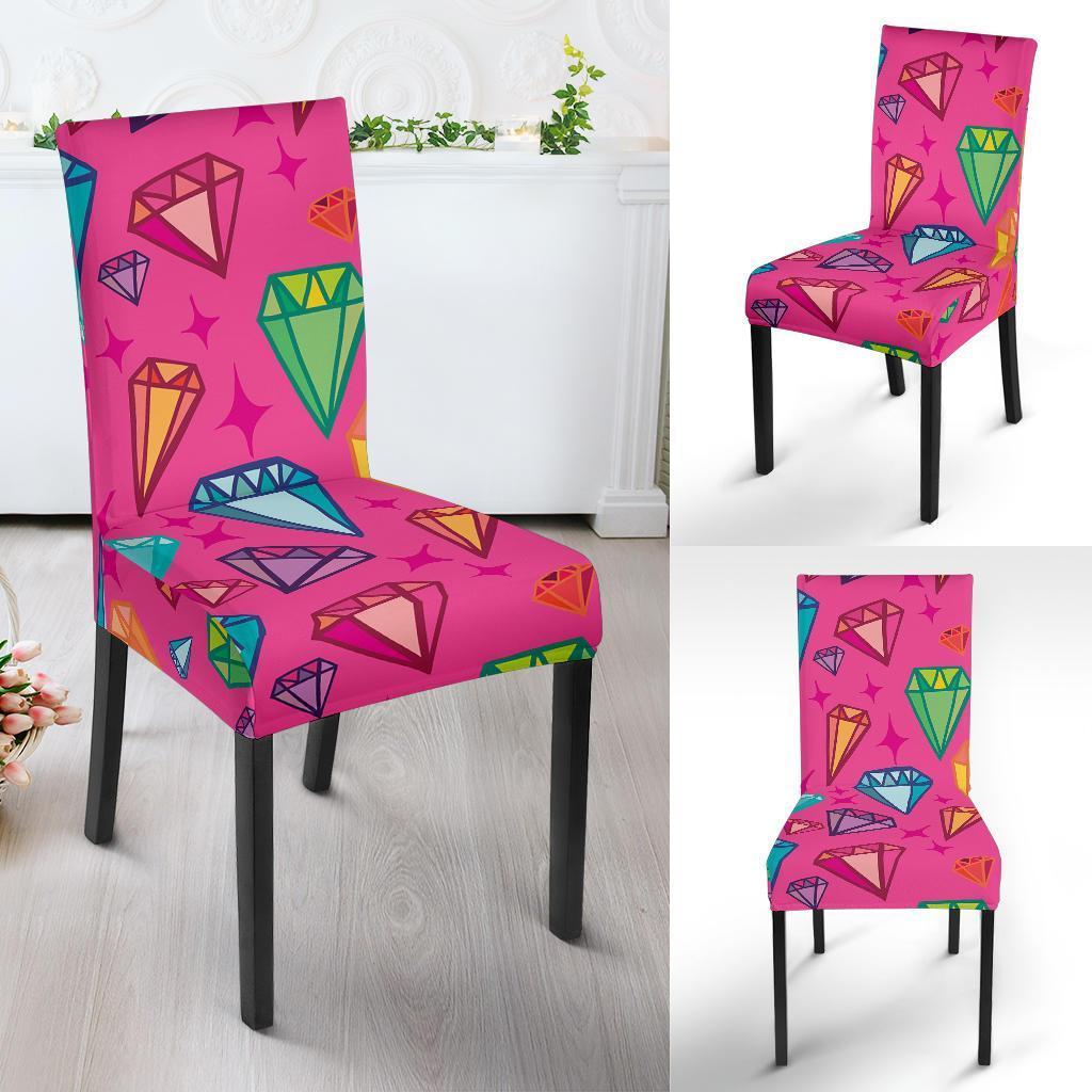 Diamond Colorful Pattern Print Chair Cover-grizzshop