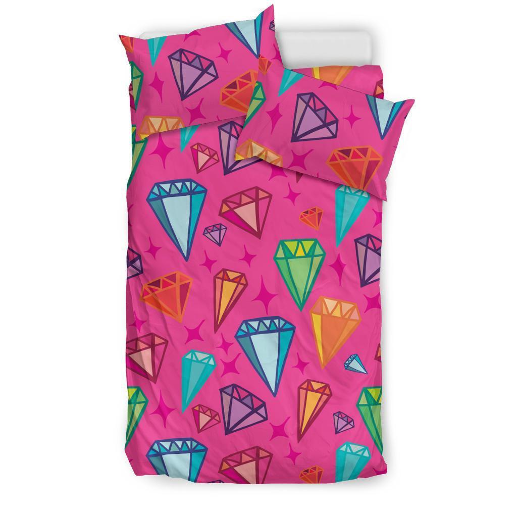 Diamond Colorful Pattern Print Duvet Cover Bedding Set-grizzshop