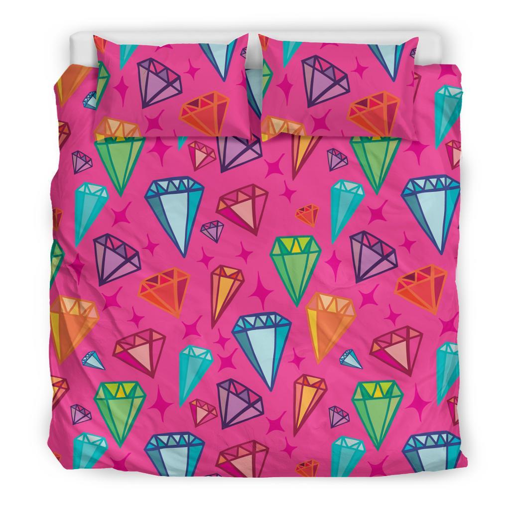 Diamond Colorful Pattern Print Duvet Cover Bedding Set-grizzshop