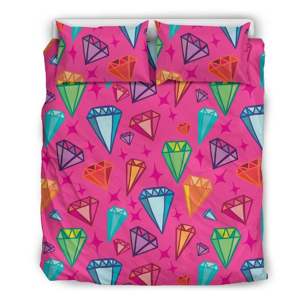 Diamond Colorful Pattern Print Duvet Cover Bedding Set-grizzshop
