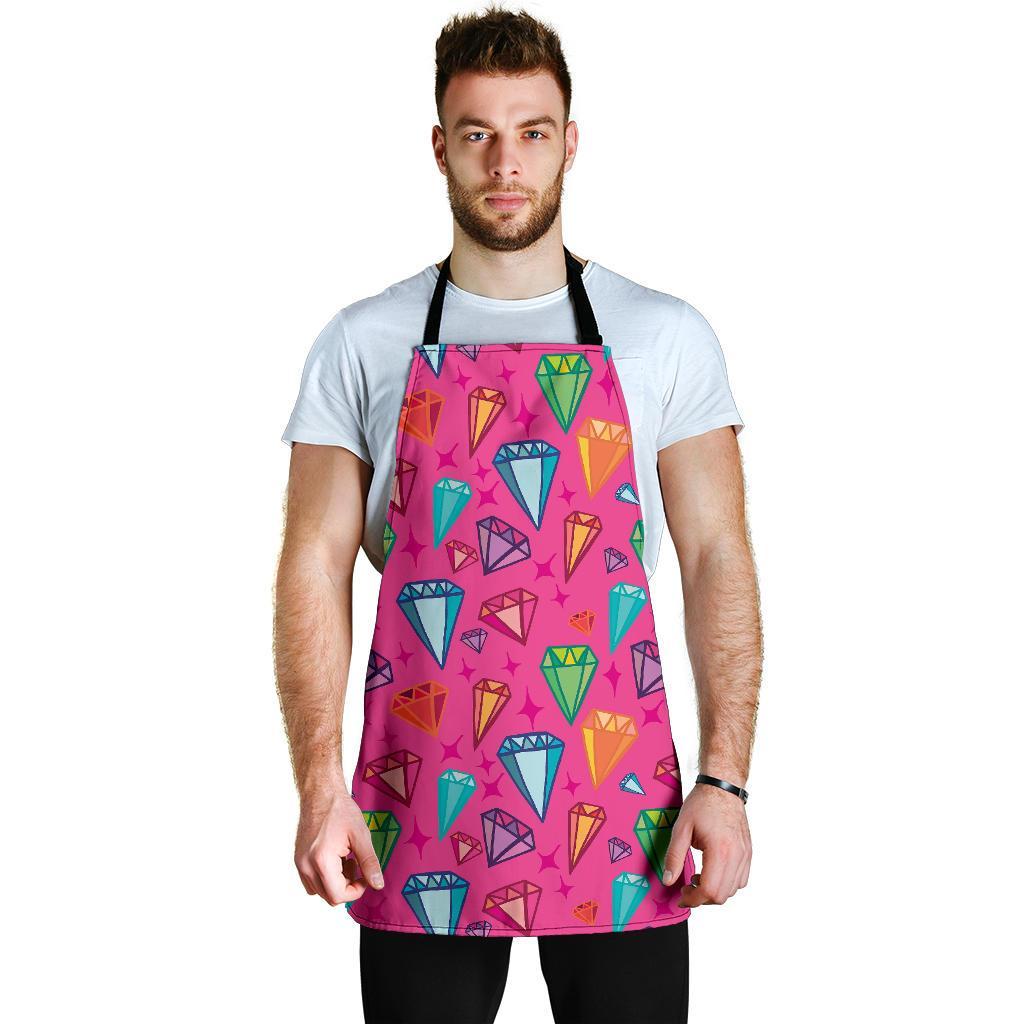 Diamond Colorful Pattern Print Men's Apron-grizzshop