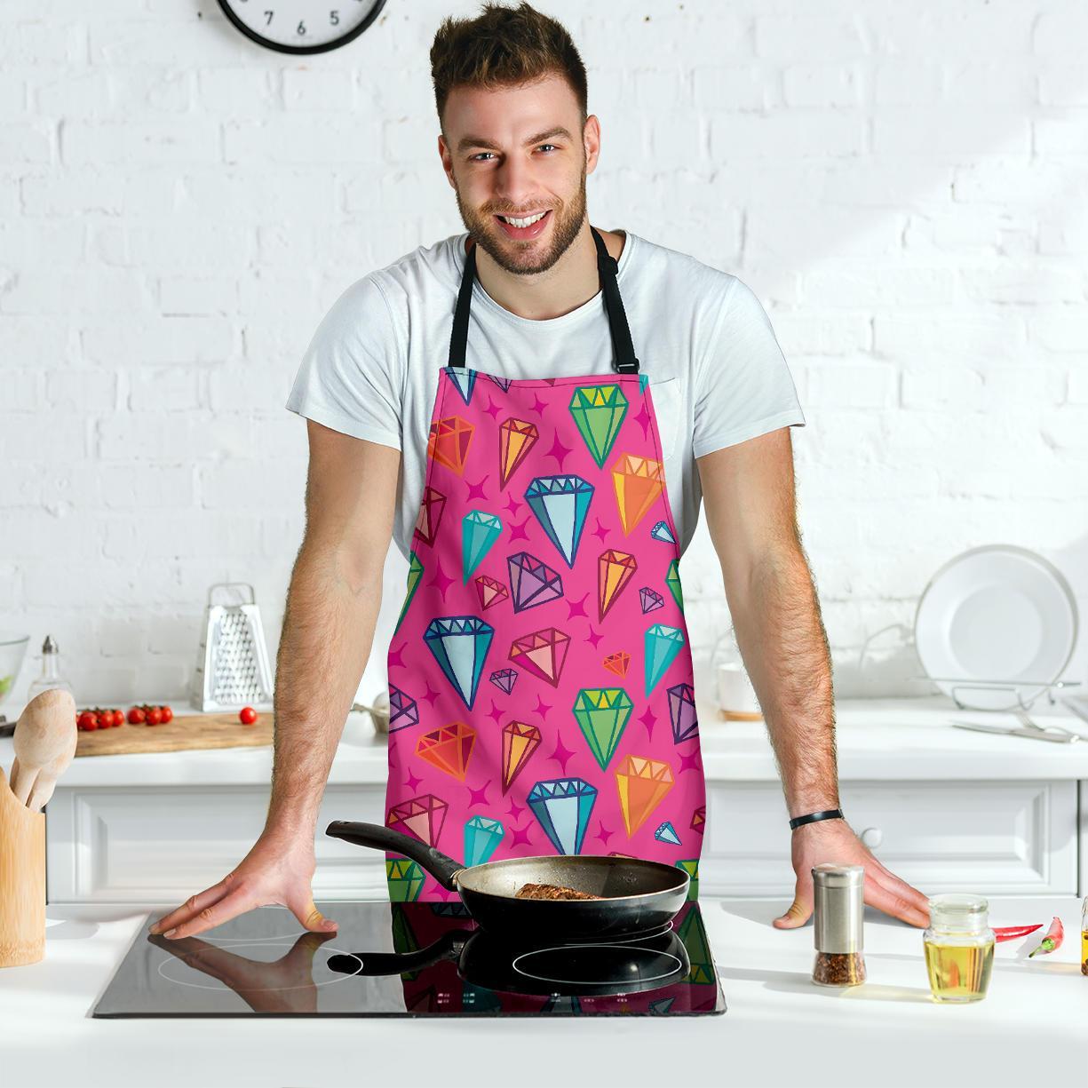 Diamond Colorful Pattern Print Men's Apron-grizzshop