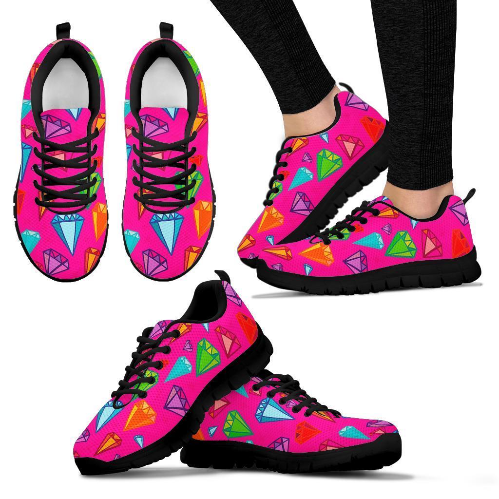 Diamond Colorful Pattern Print Sneaker Shoes For Men Women-grizzshop