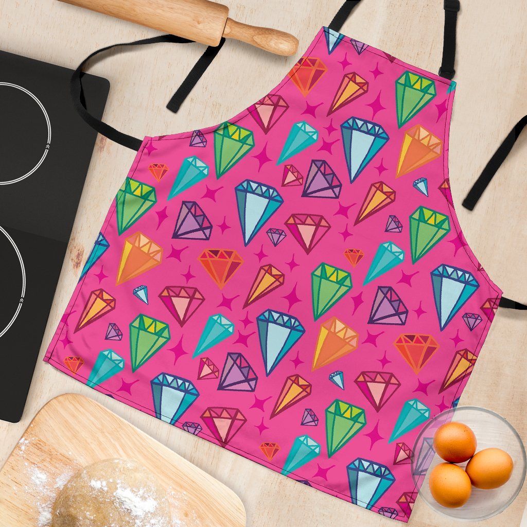 Diamond Colorful Pattern Print Women's Apron-grizzshop