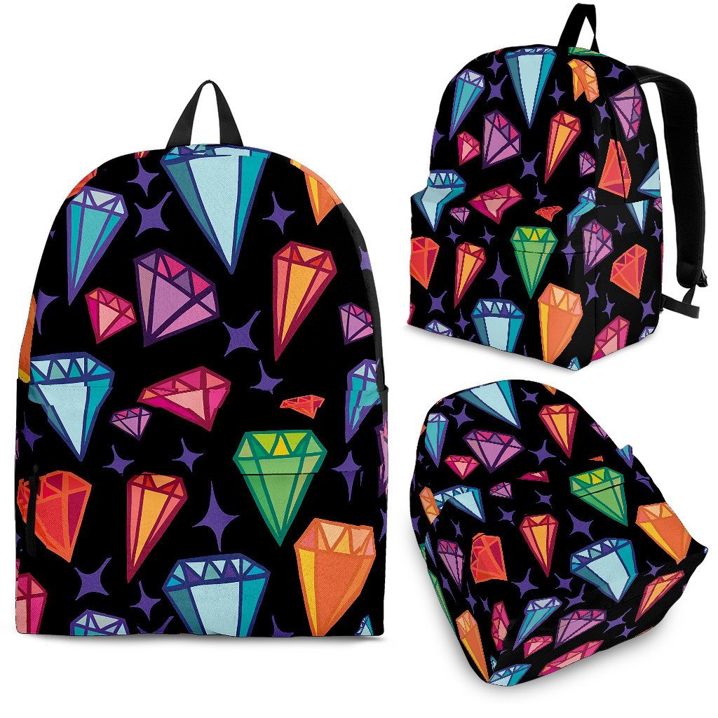 Diamond Colorful Print Pattern Backpack-grizzshop