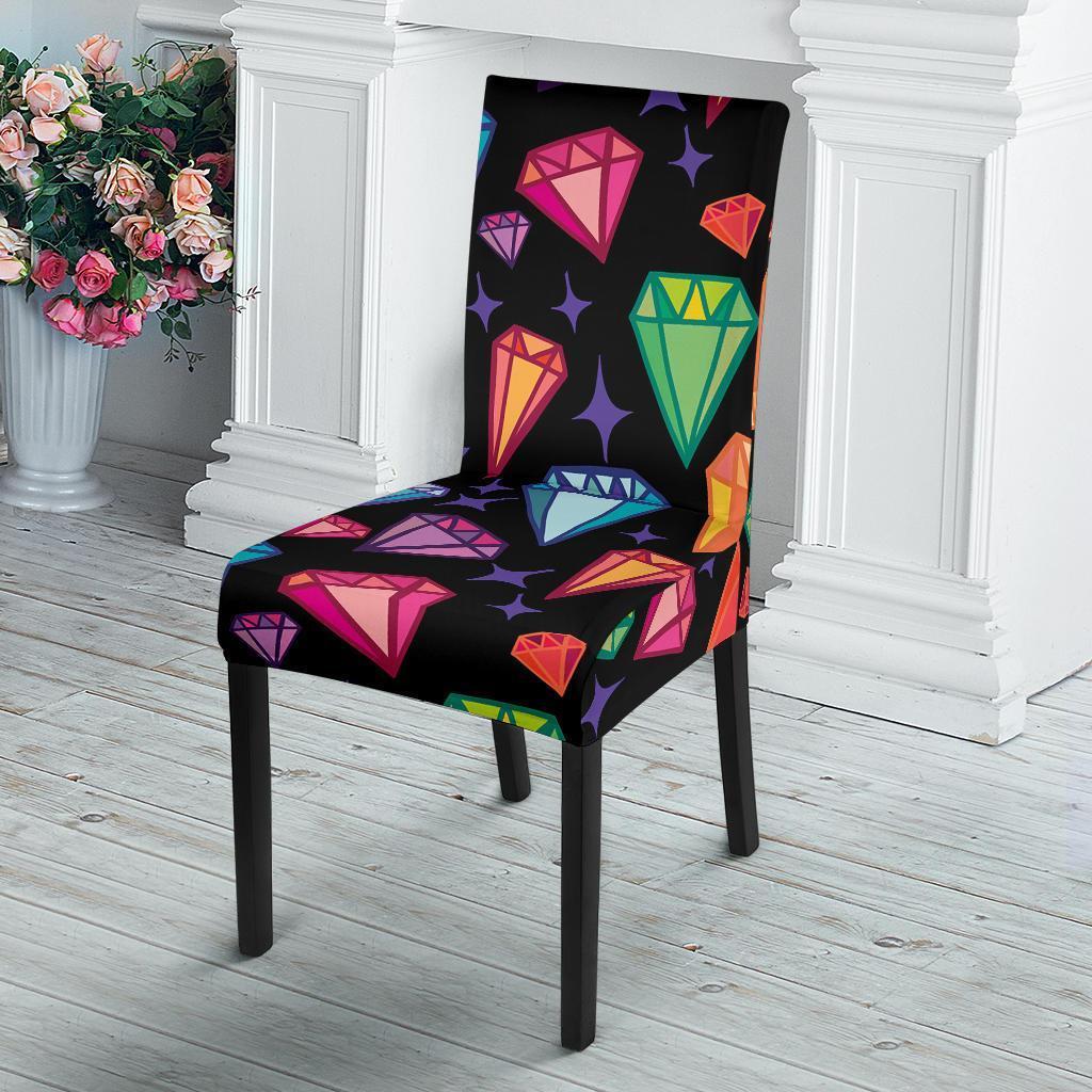 Diamond Colorful Print Pattern Chair Cover-grizzshop