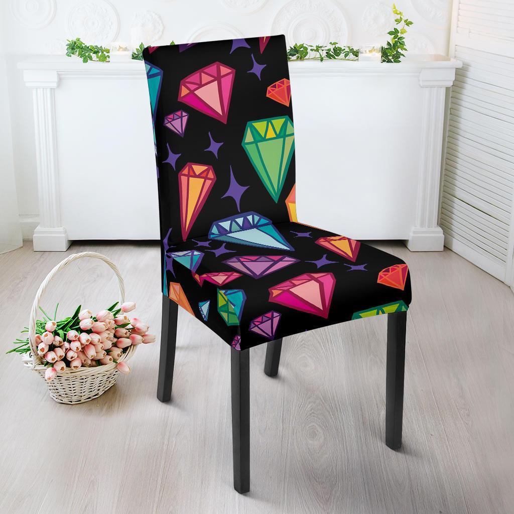Diamond Colorful Print Pattern Chair Cover-grizzshop