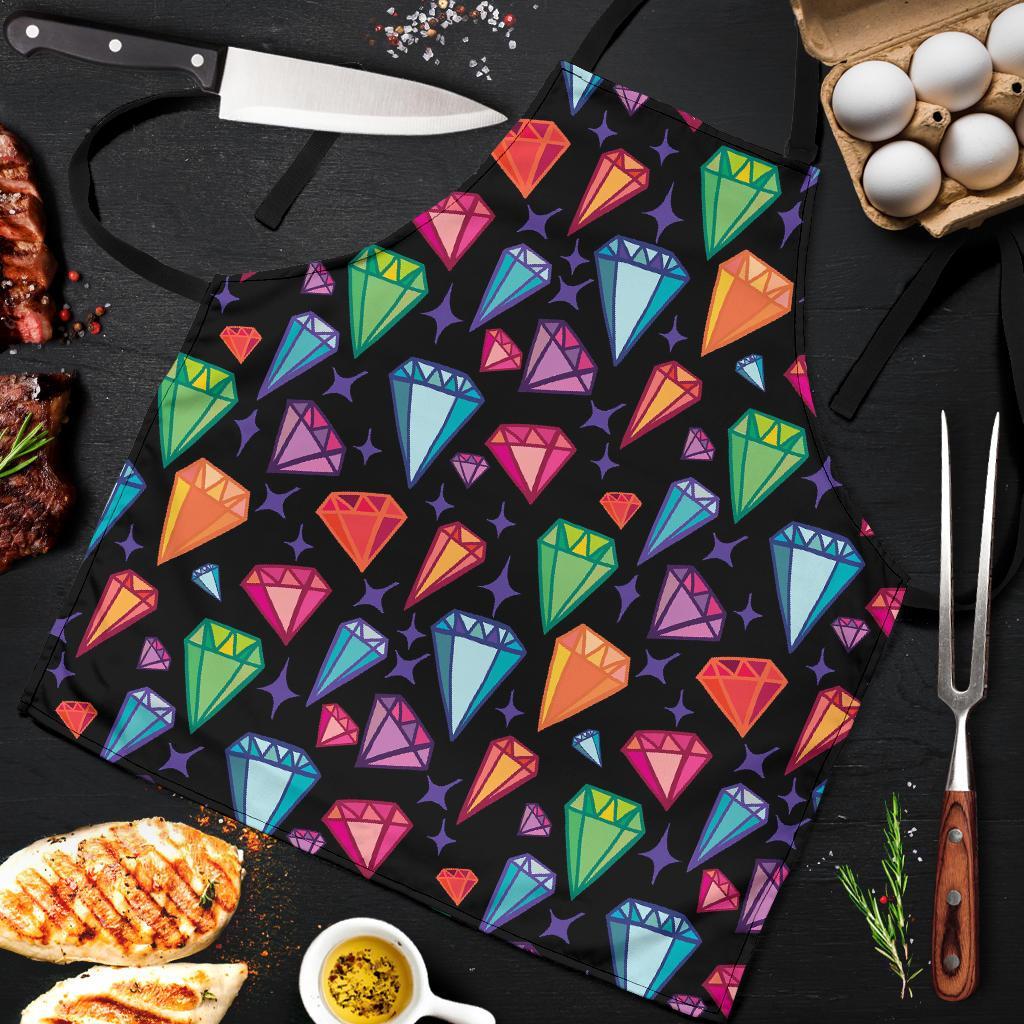 Diamond Colorful Print Pattern Men's Apron-grizzshop
