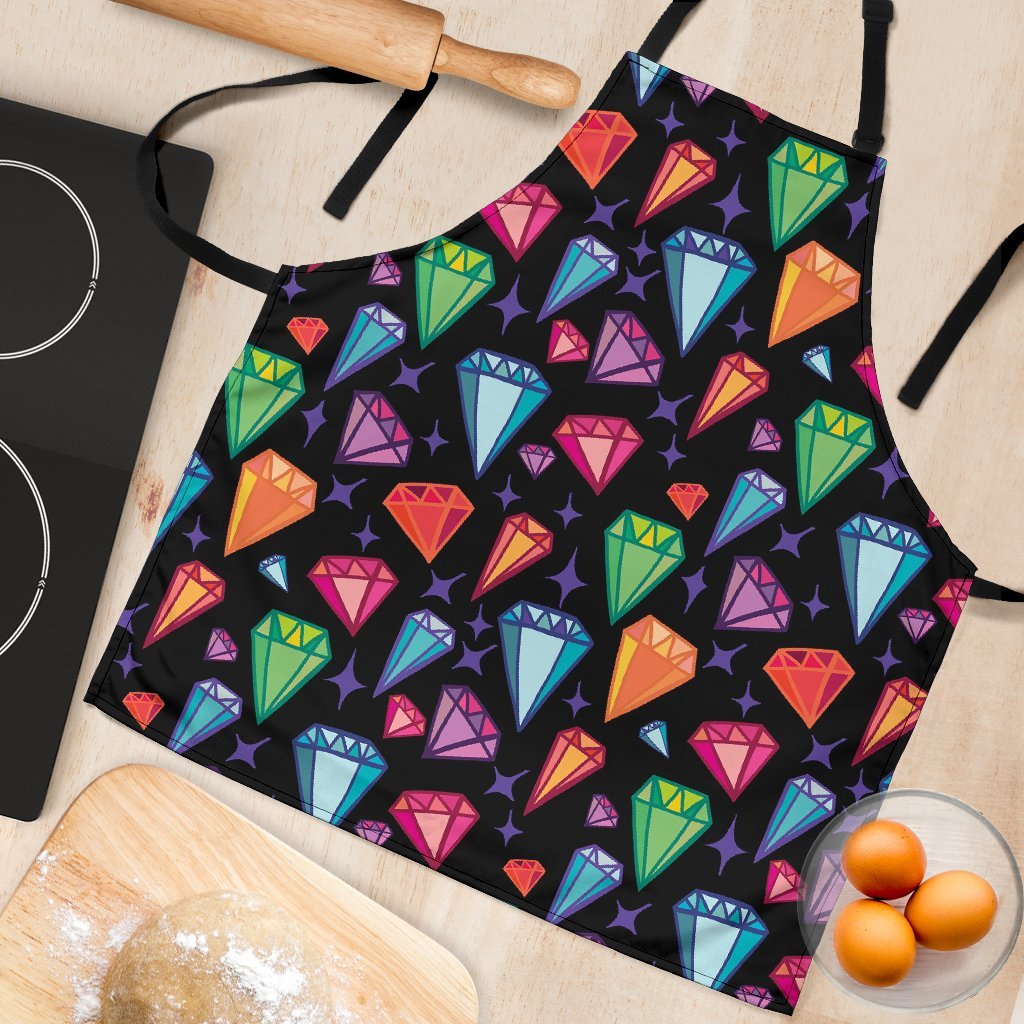 Diamond Colorful Print Pattern Women's Apron-grizzshop