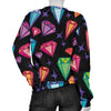 Diamond Colorful Print Pattern Women's Sweatshirt-grizzshop