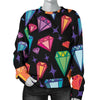 Diamond Colorful Print Pattern Women's Sweatshirt-grizzshop