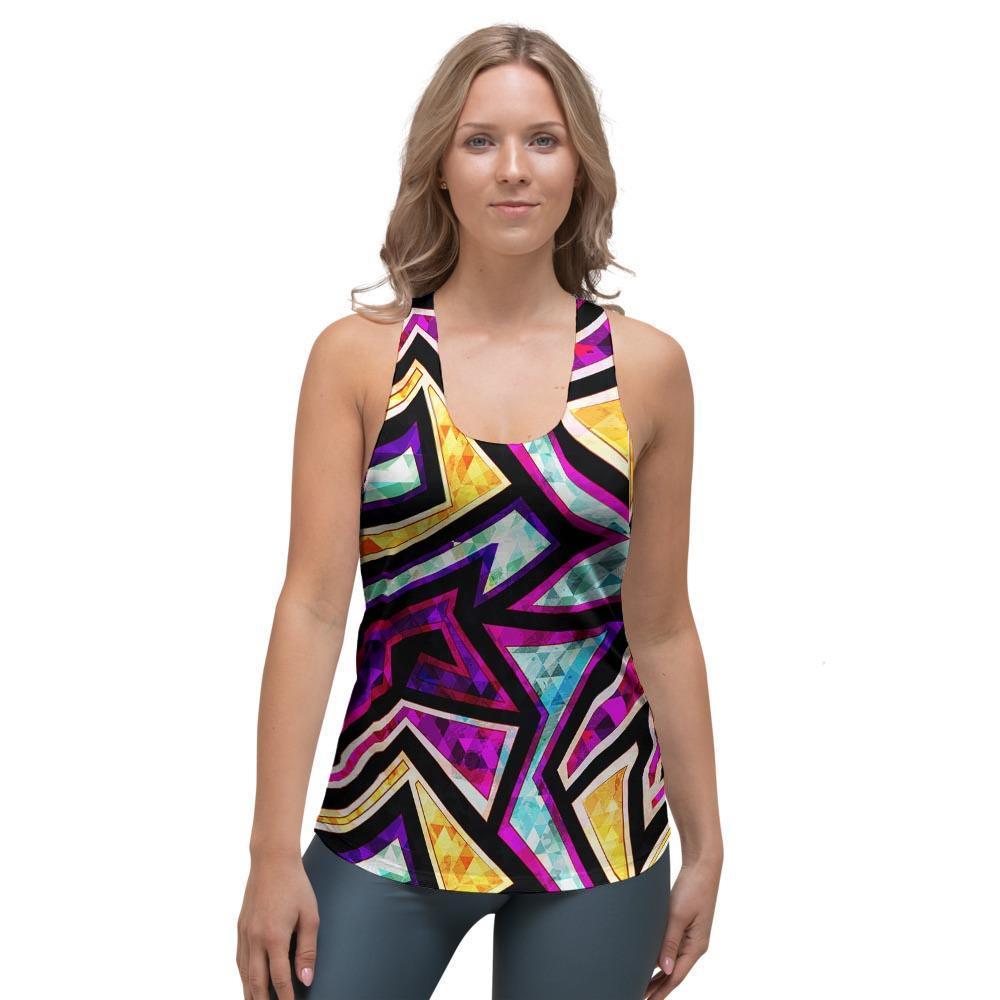 Diamond Geometric Women's Racerback Tank Top-grizzshop