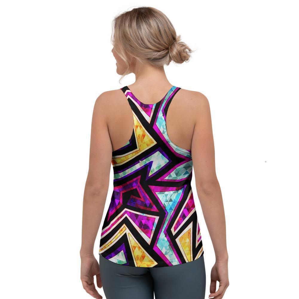 Diamond Geometric Women's Racerback Tank Top-grizzshop