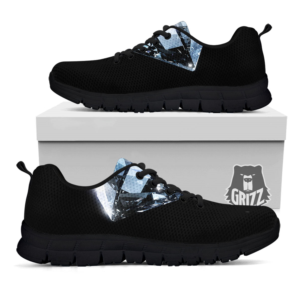 Diamond Print Black Sneaker-grizzshop