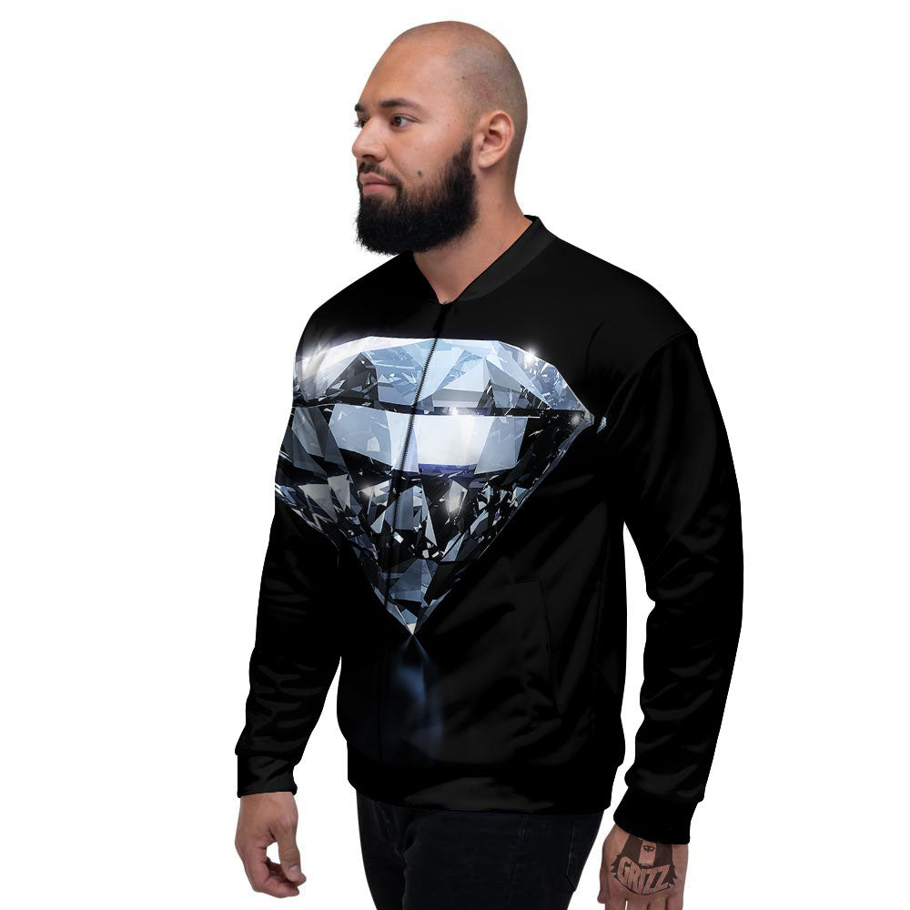 Diamond Print Men's Bomber Jacket-grizzshop
